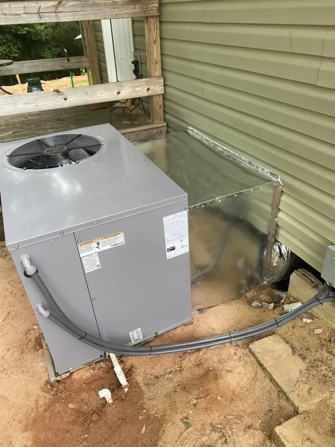 Outdoor unit on a new pad